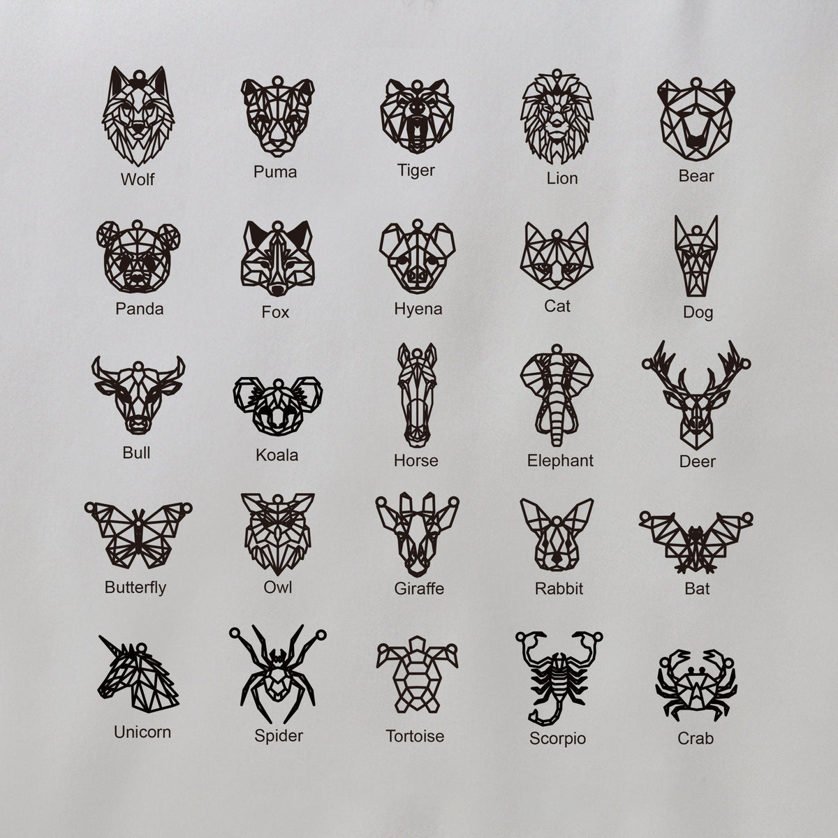 Custom Chain Animal Necklace with Name, Personalized Wolf/ Fox/ Mama Bear/ Lion Geometric Jewelry for Women, Memorial Gift for Her/Mother