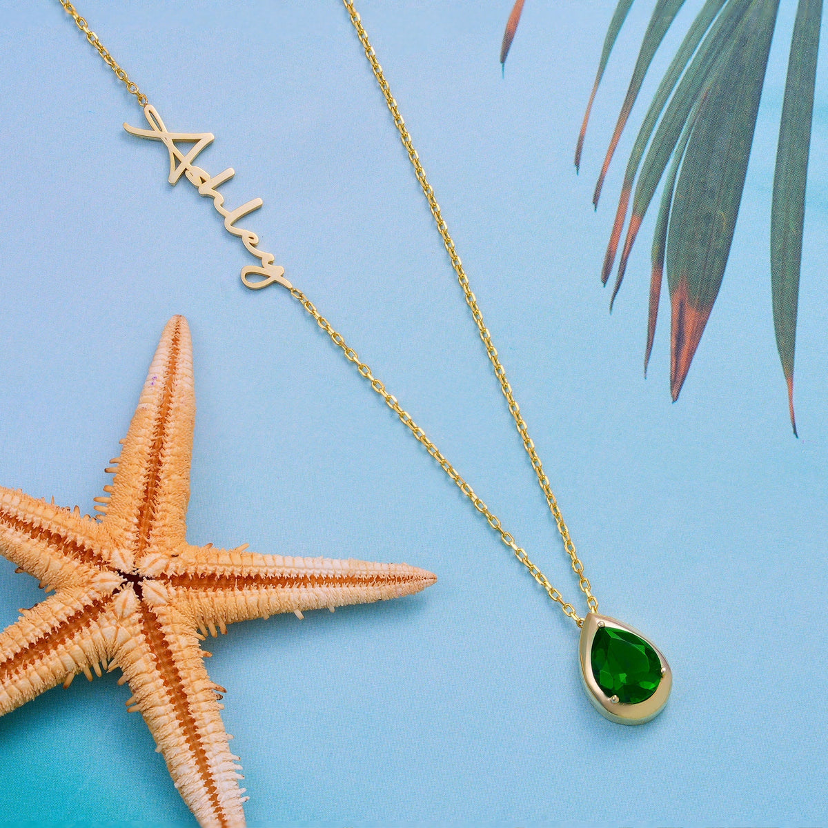 Custom Personalized Diamond Birthstone, Teardrop Stone with Name Necklace, Multi Gemstone Pendant for Her