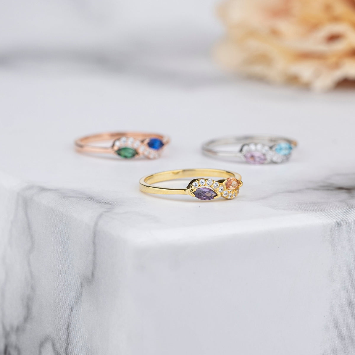 Infinity Ring - Personalized Birthstone Ring, Gift For Mother