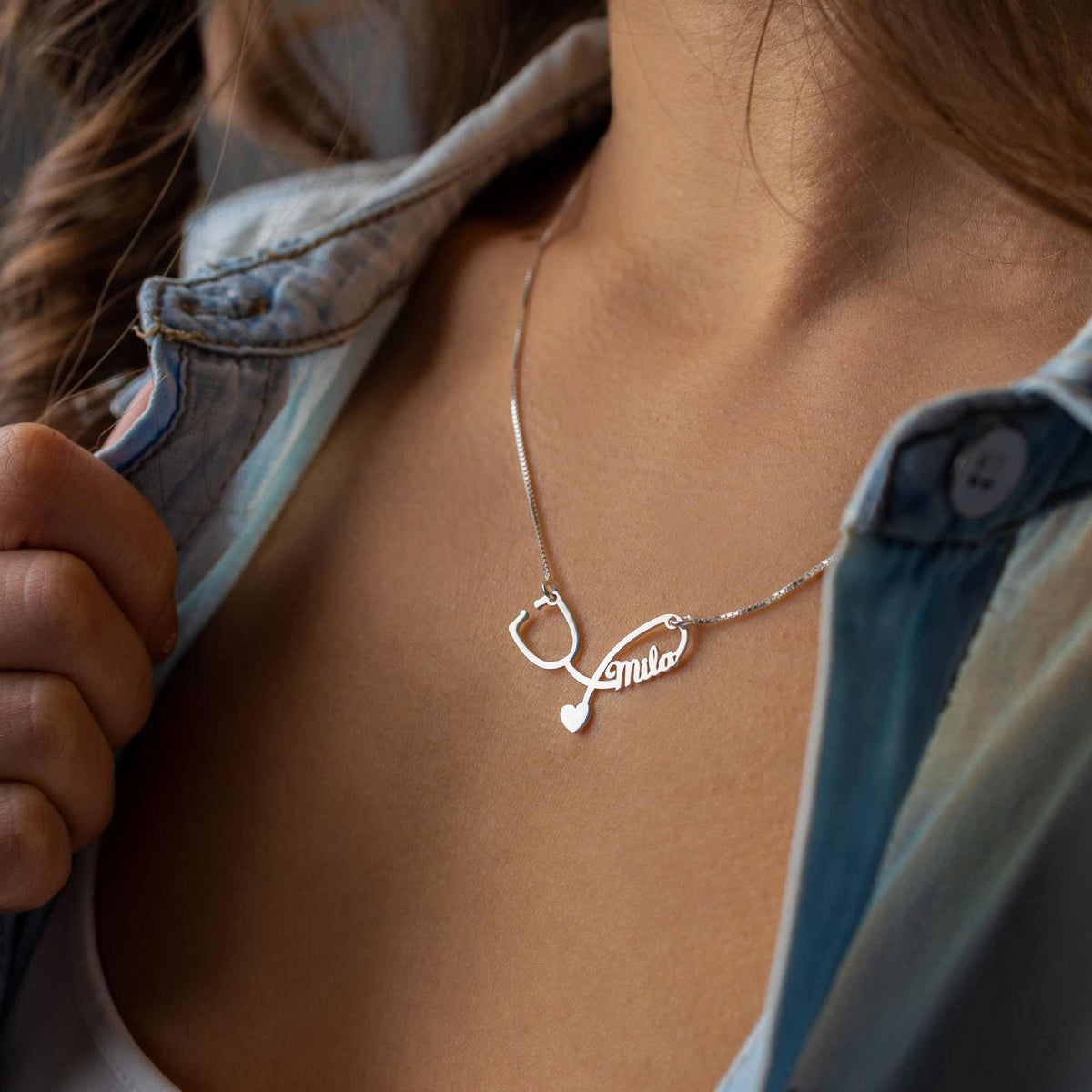 Personalized Nurse Stethoscope Necklace With Name - Ideal Graduation Gift For Medical Professionals