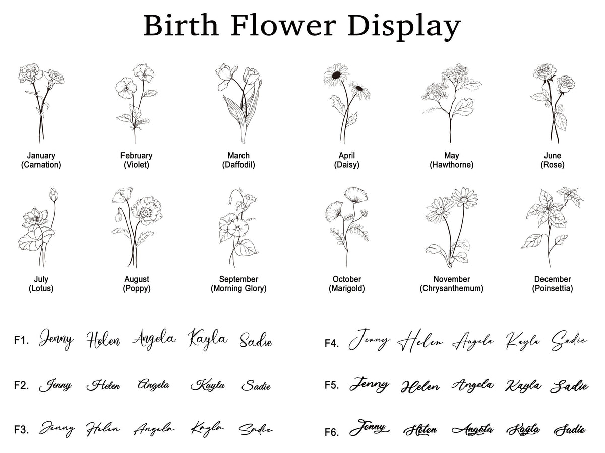 Personalized Name Birth Flower Jewelry Box