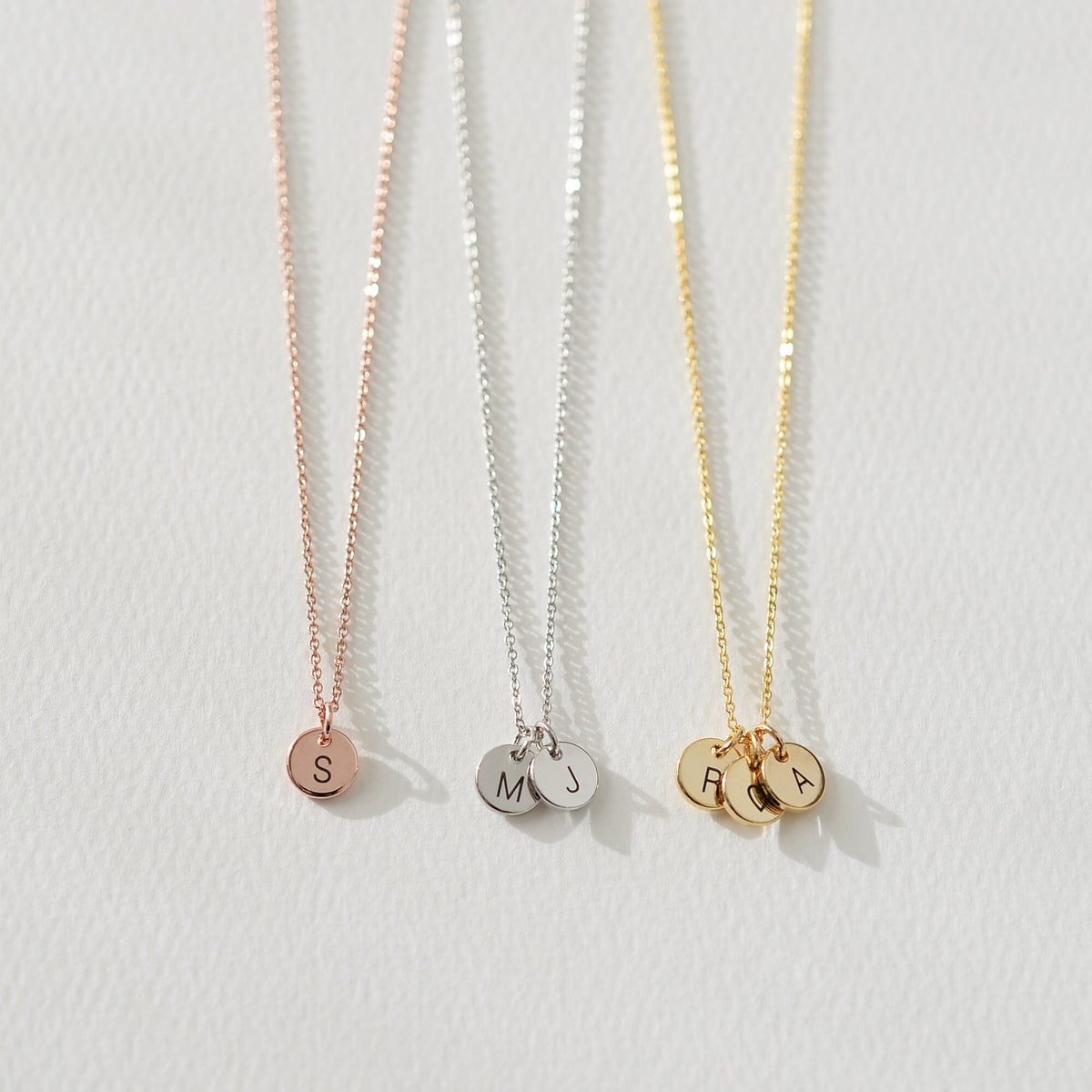 Personalized Initial Disc Necklace/ Engraved Letter Necklace
