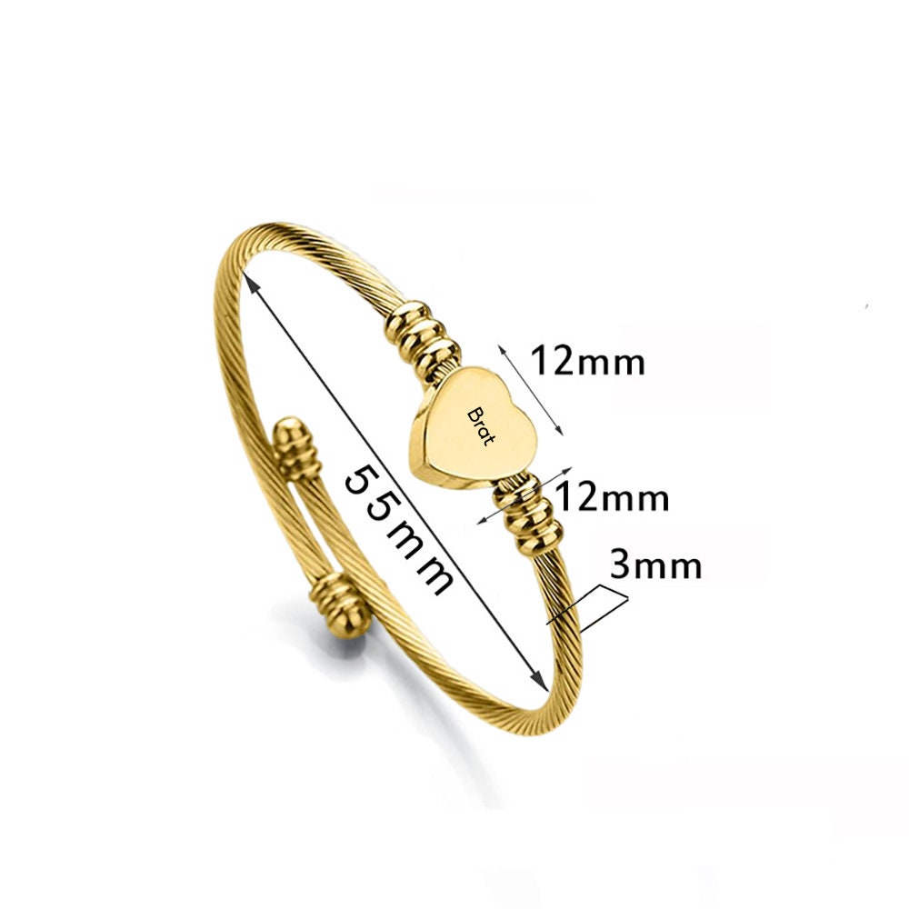 Personalized Heart Name&Date Memorial Bracelet
