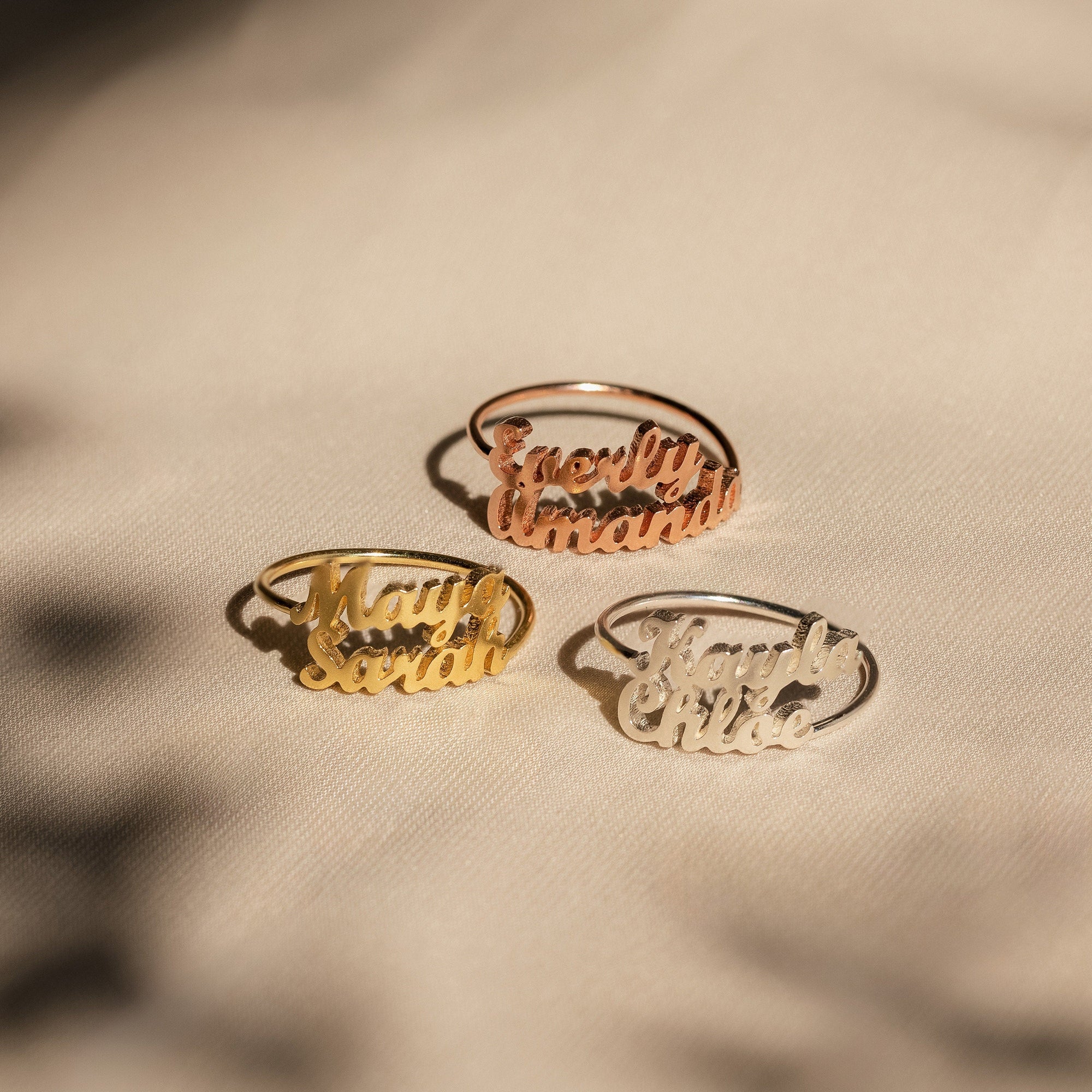 Personalized Double Name Ring Gift For Mom, Best Friend Gift