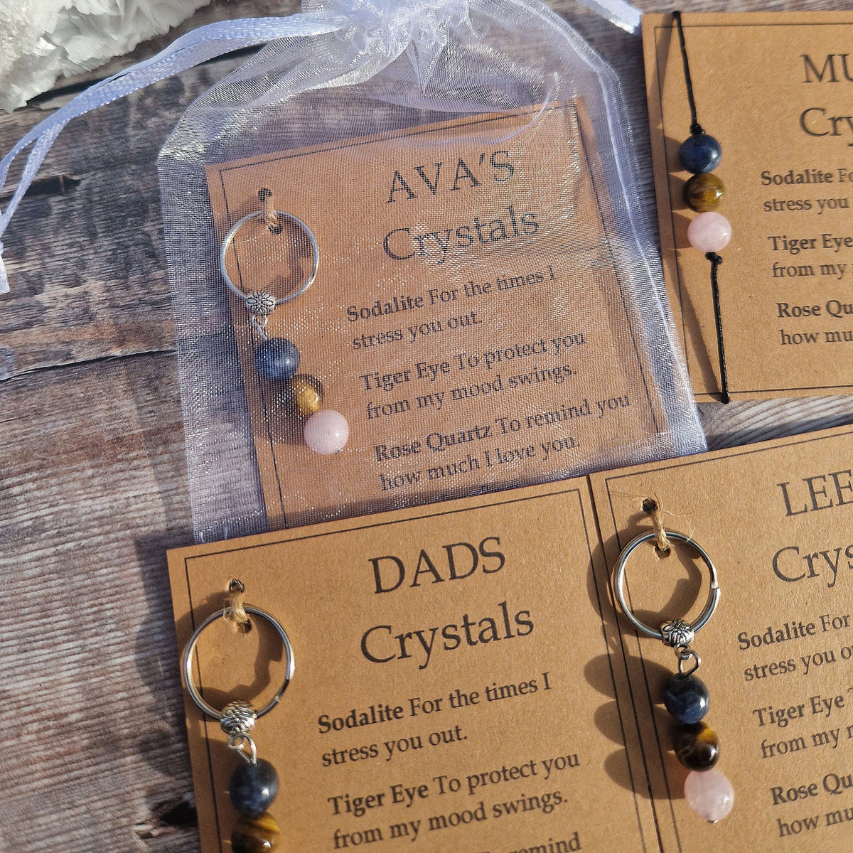 Personalised Card Crystal Gift For Him/Her, Crystal Keyring, Crystal Bracelet