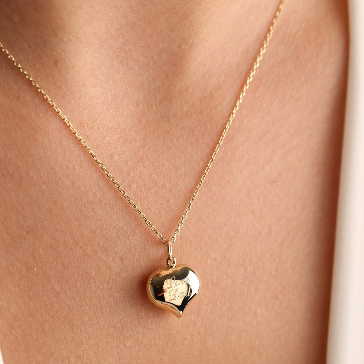 Personalized Gold Heart Cremation Charm Necklace For Pet Ashes