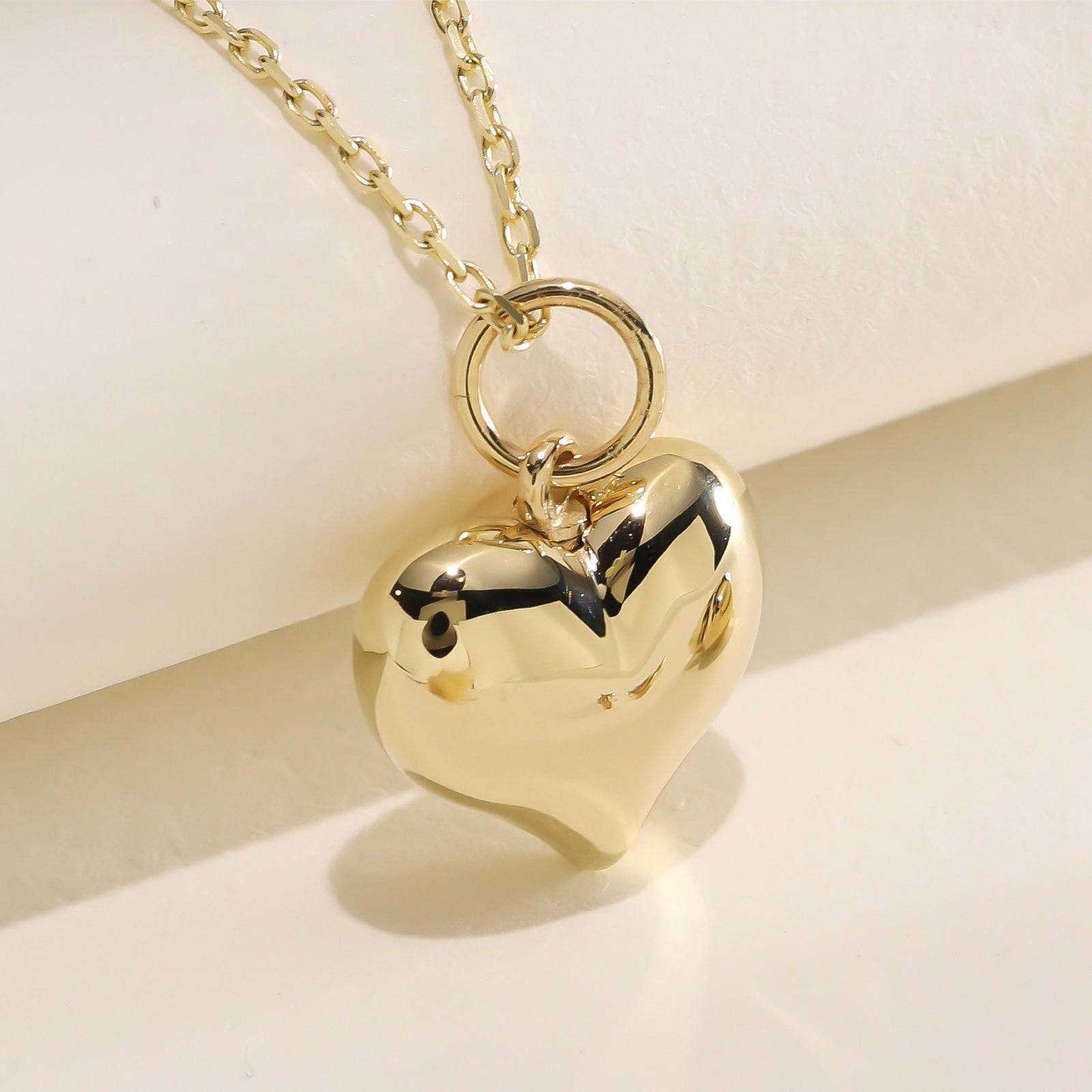 Personalized Gold Heart Cremation Charm Necklace For Pet Ashes