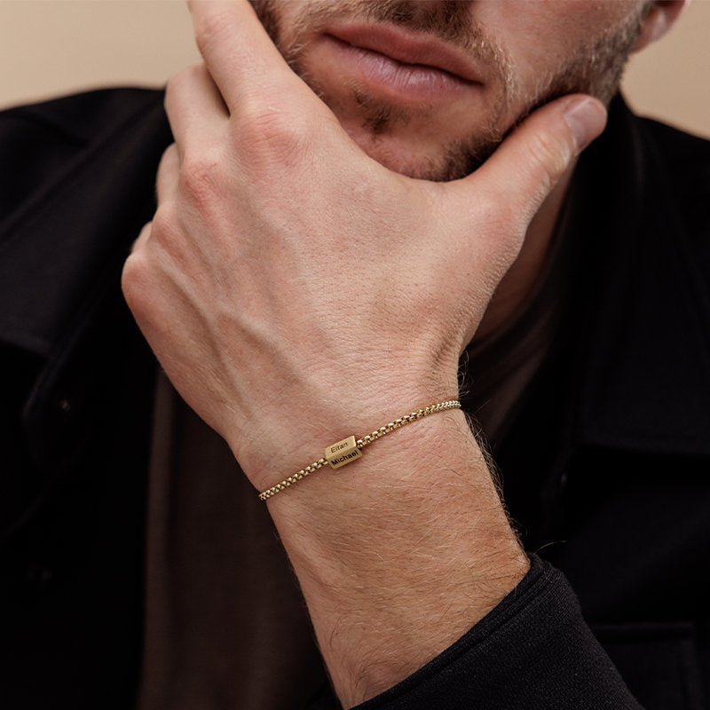 Custom Dad Bracelet With Kids Name, Family Name Bracelet