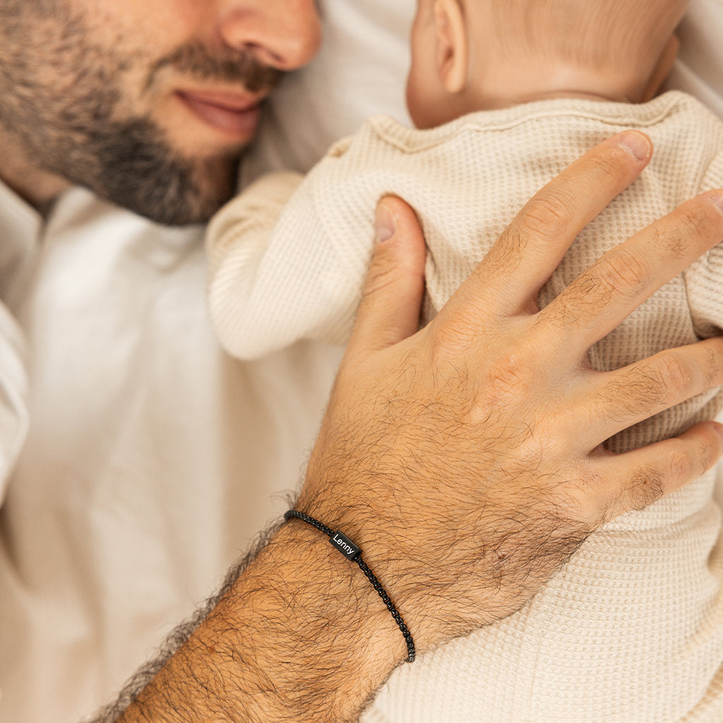 Custom Dad Bracelet With Kids Name, Family Name Bracelet
