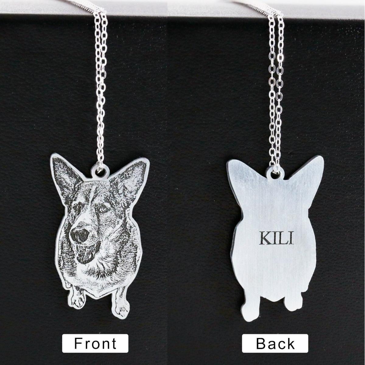 Personalized Engraved Pet Portrait KeyChain Memorial Gift