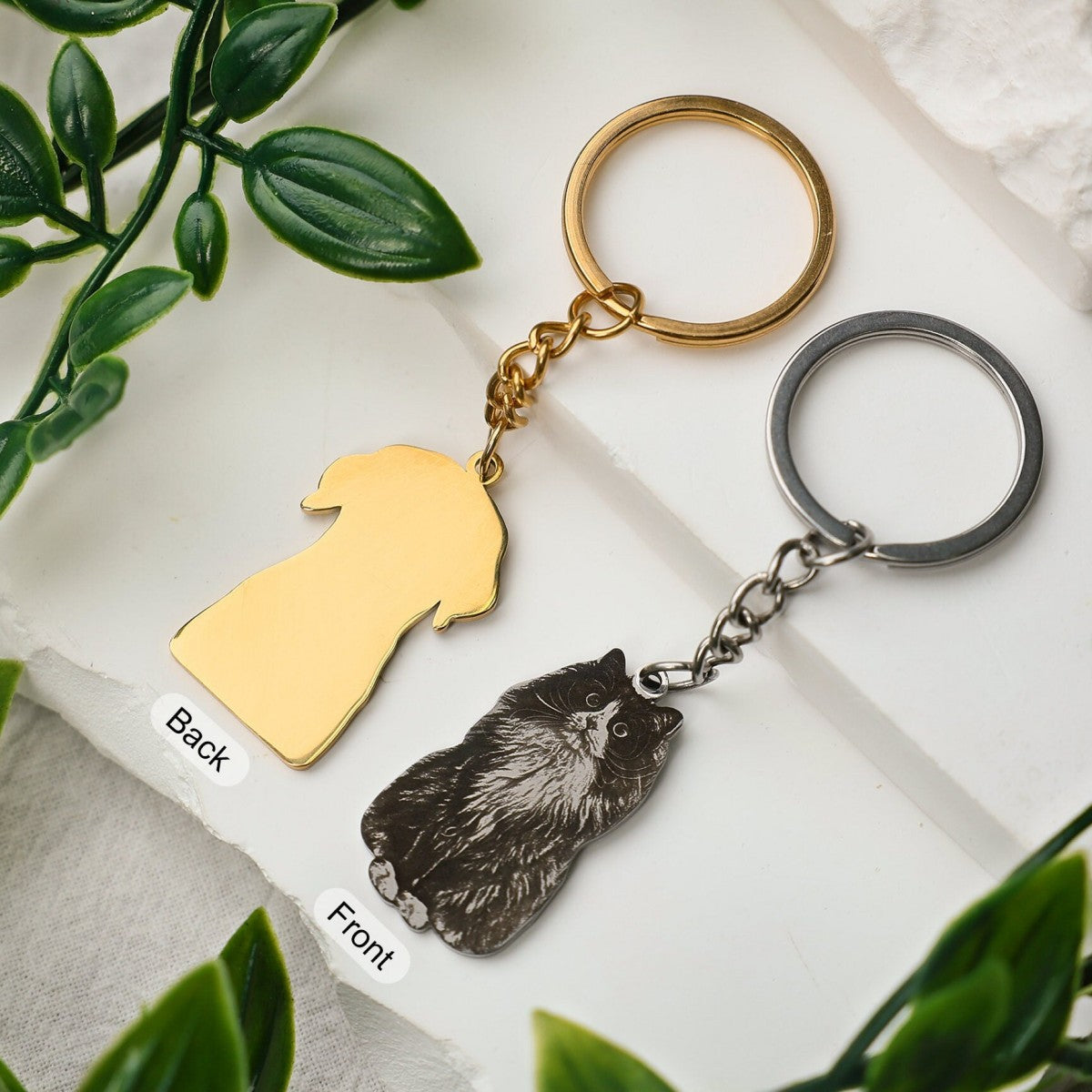 Personalized Engraved Pet Portrait KeyChain Memorial Gift
