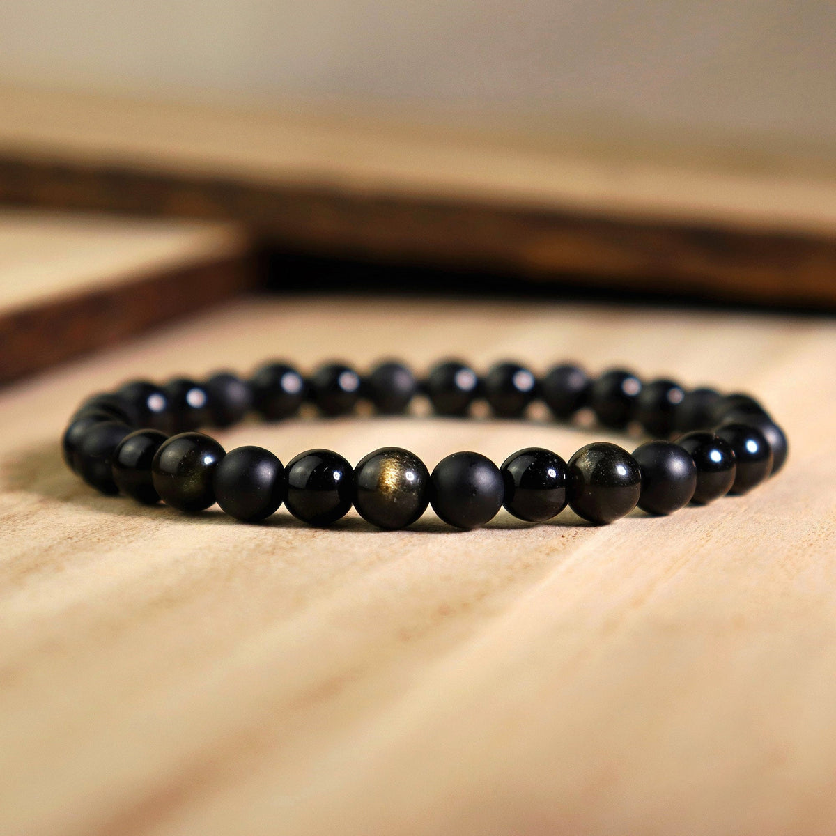 Triple protection bracelet, agate gold obsidian bracelet - Healing crystal bracelet