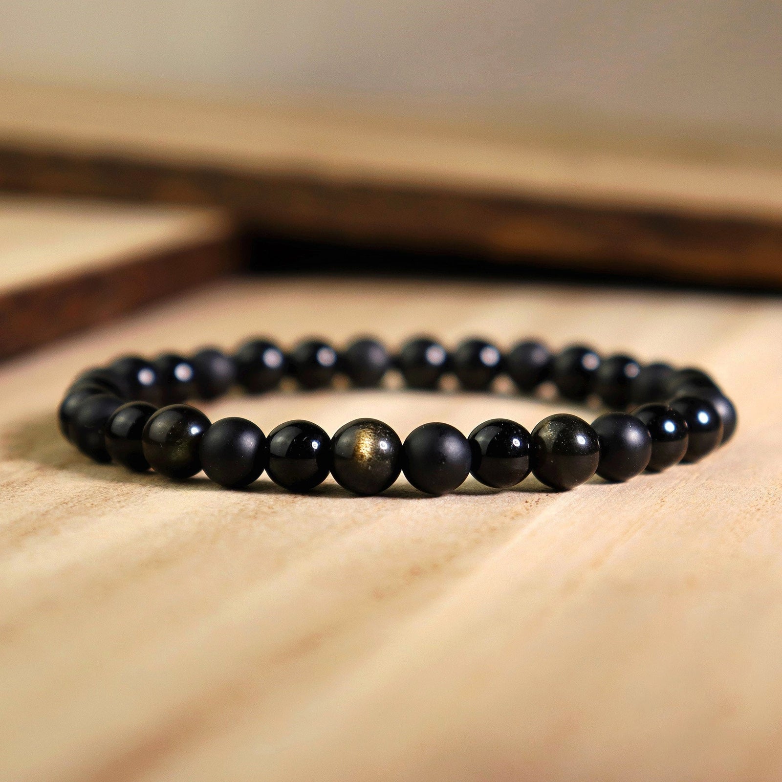 Triple protection bracelet, agate gold obsidian bracelet - Healing crystal bracelet