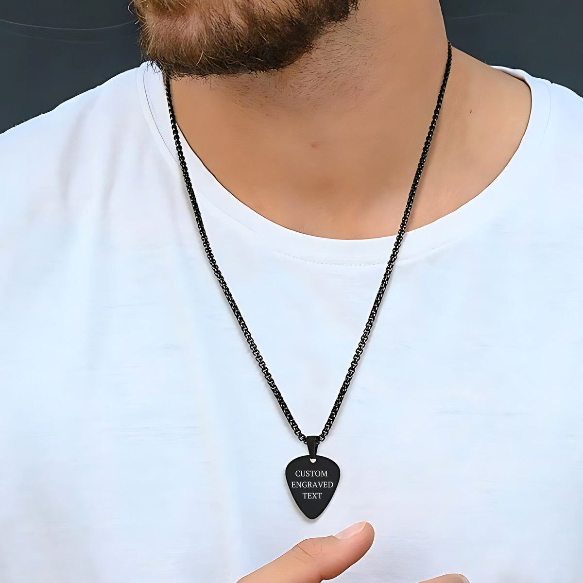 Personalized Guitar Pick Necklace