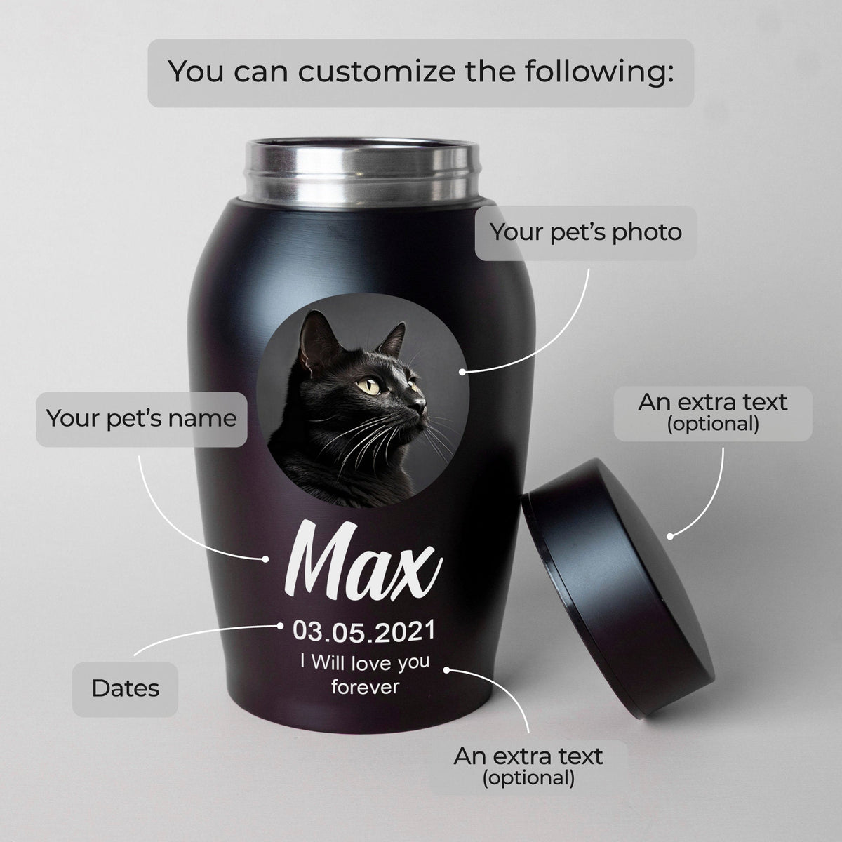 Custom Pet Photo Urn for dogs ashes, Personalized Dog Memorial Cremation Urn, Pet Memorial Gift