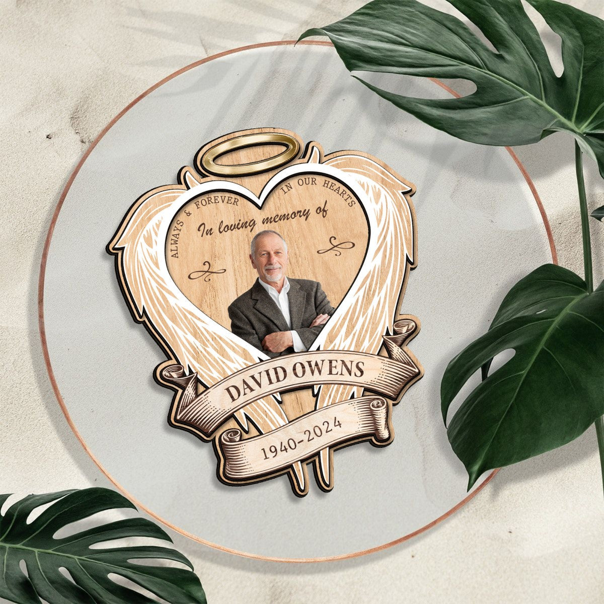 Forever In Our Hearts Personalized Memorial Photo Car Visor Clip