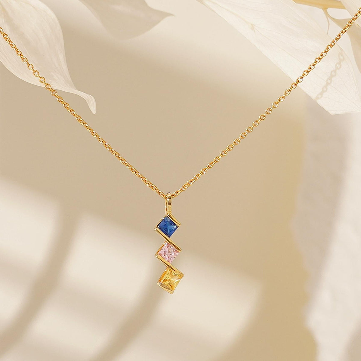 Personalized Multiple Birthstone Necklace Gift For Family