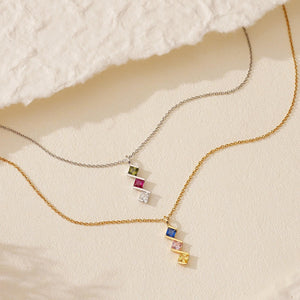 Personalized Multiple Birthstone Necklace Gift For Family