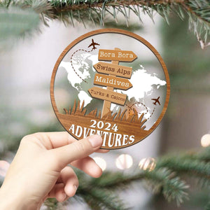 Personalized Travel Adventure Custom Traveling Destination Ornament