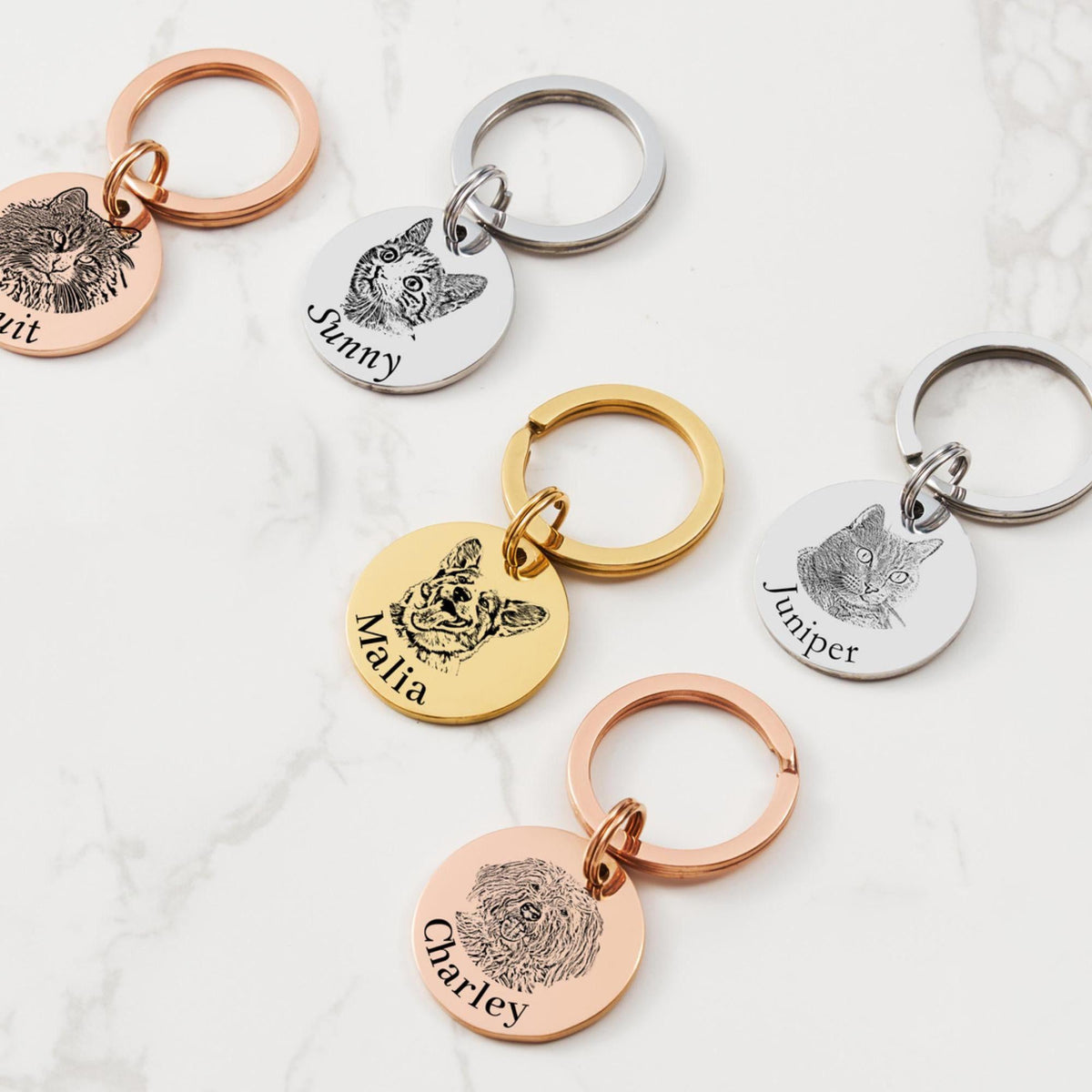 Personalized Keychain With Photo Engraving Photo Pendant