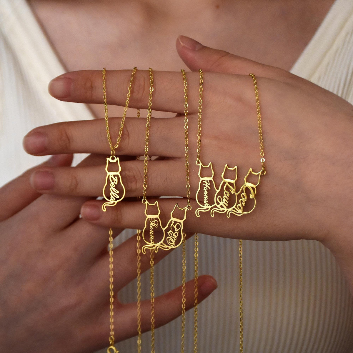 Personalized Cat Name Necklace Gifts For Cat Lovers