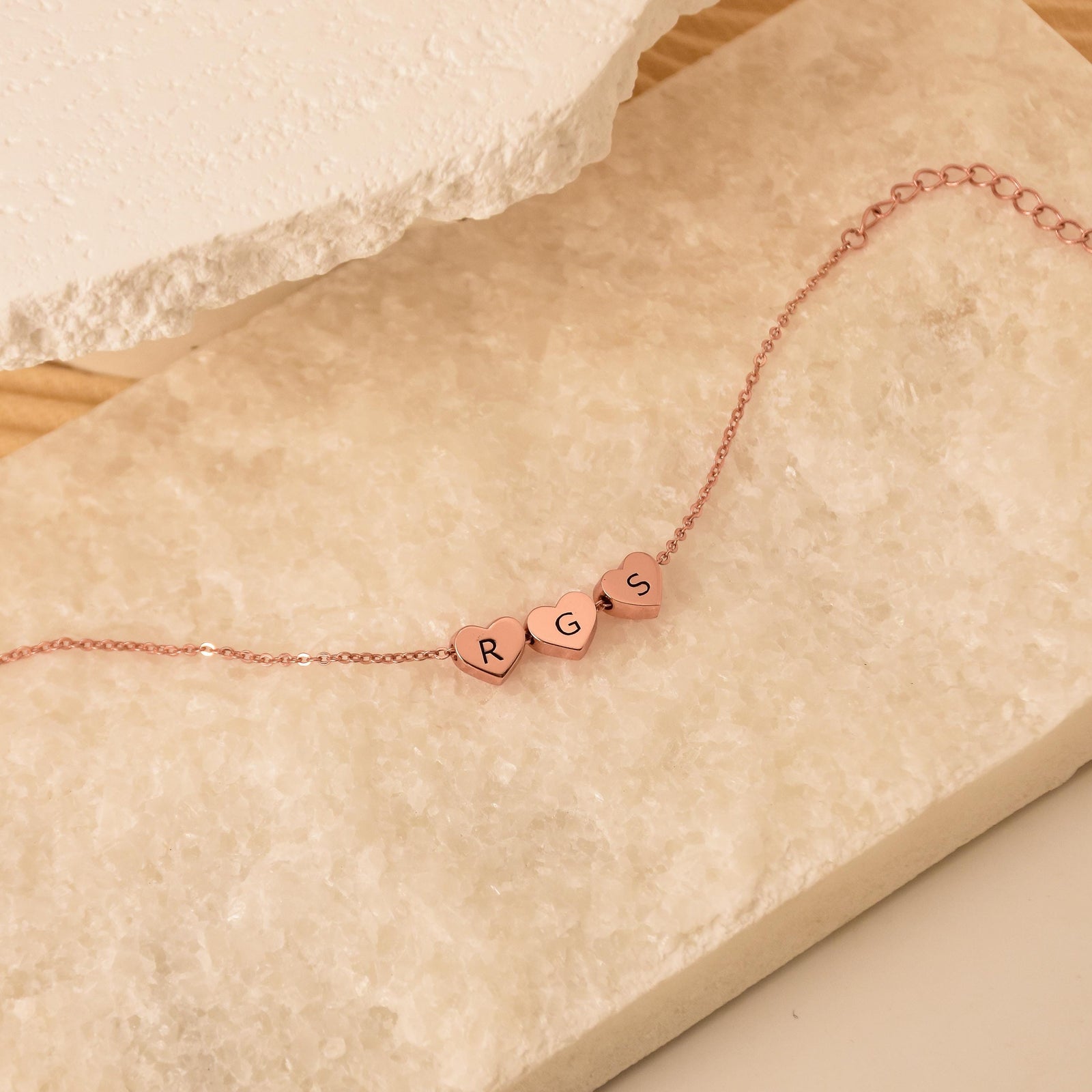 Personalized Heart Charms Letters Bracelet