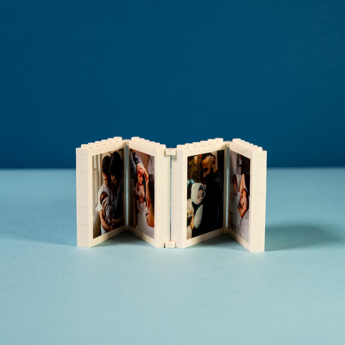 Personalized Foldable Dad & Me Brick Photo Frame Gift, Mini Photo Album