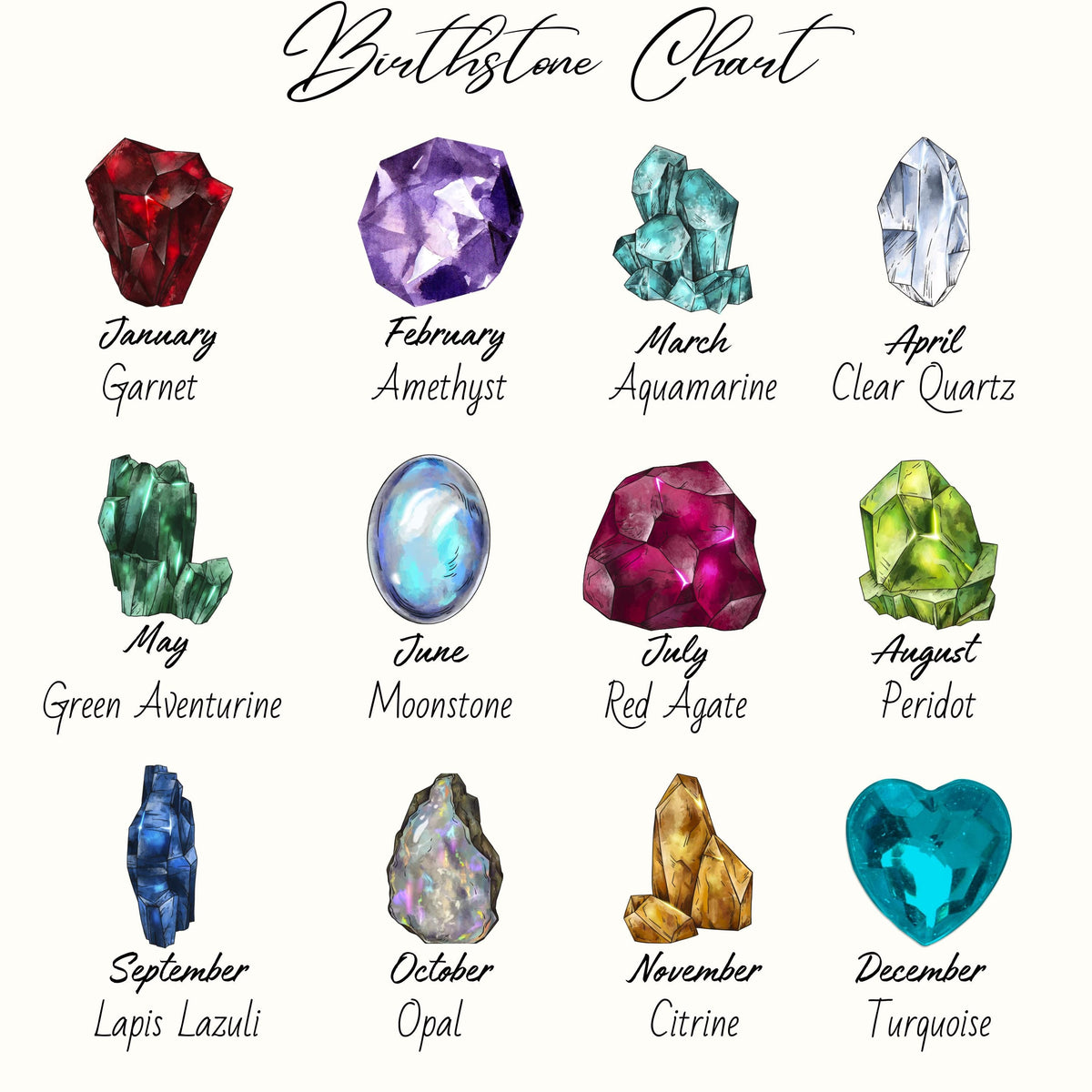 Birthstone Flower Necklaces Dainty Chain Necklace 12 Birth Month Crystal Necklace for Women