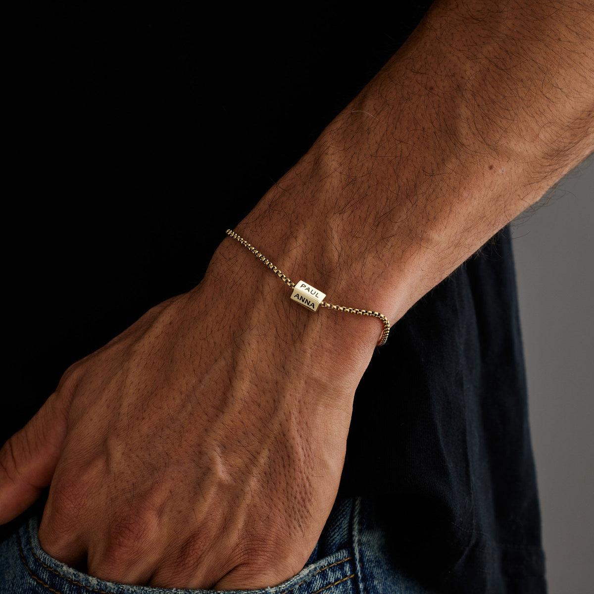 Custom Dad Bracelet With Kids Name, Family Name Bracelet