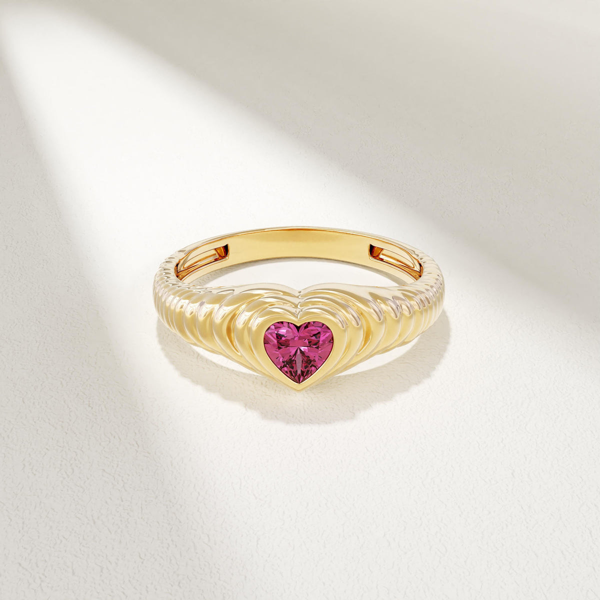 Heart-shaped Personalized Birthstone Ring