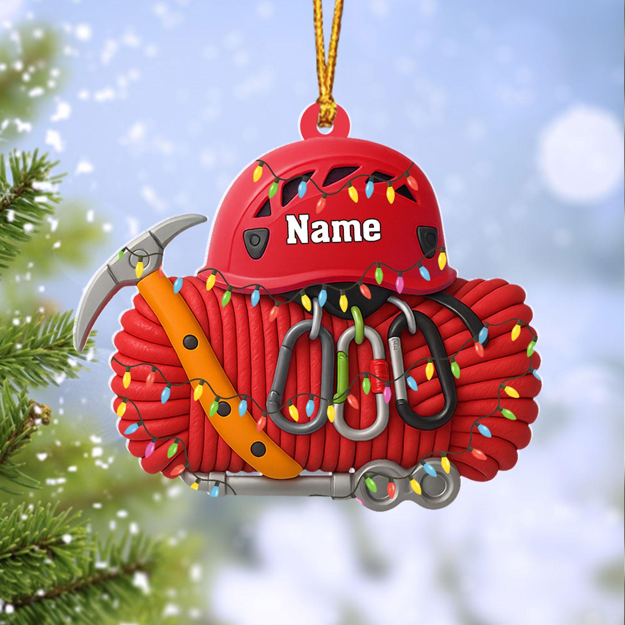 Personalized Rock Climbing Ornament Gift For Climber, Adventure Lover Keepsake, Indoor Climb Decor