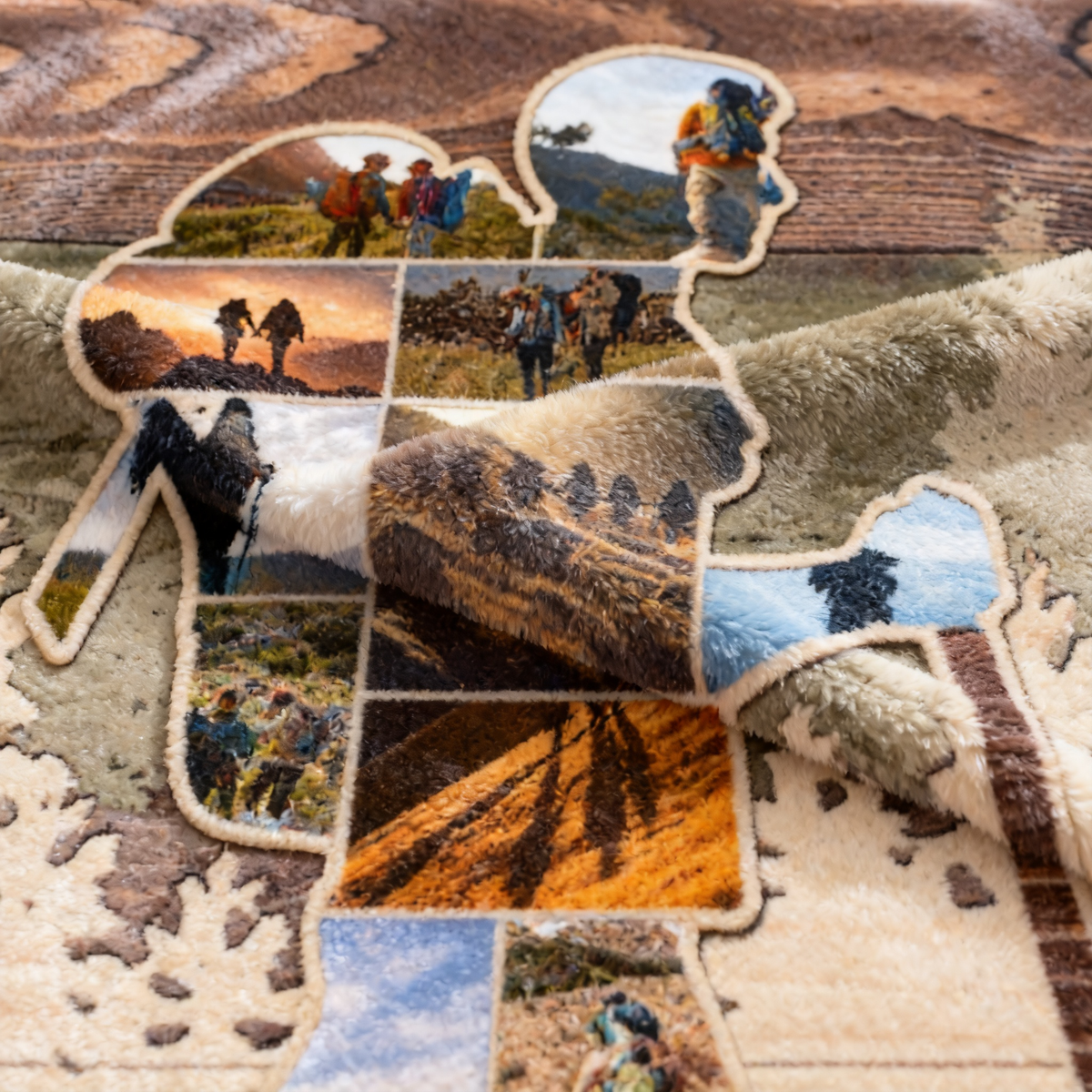 Personalized Mountain Hiking Photo Collage Blanket, Outdoorsy Gifts Hiking Gift for Hikers