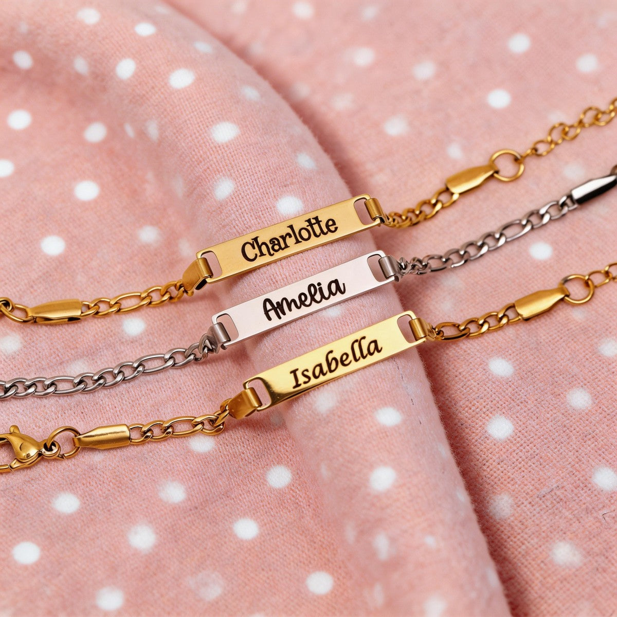 Custom Name Personalized Baby Bracelet, Newborn Gift