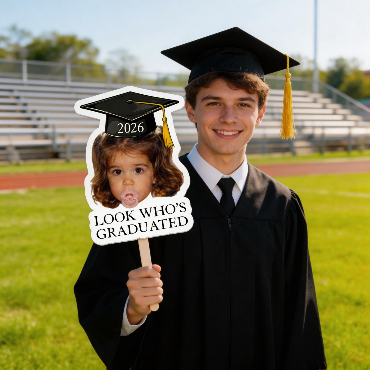 Custom Vintage Childhood Photo Graduation Gift - Personalized Graduation Fan