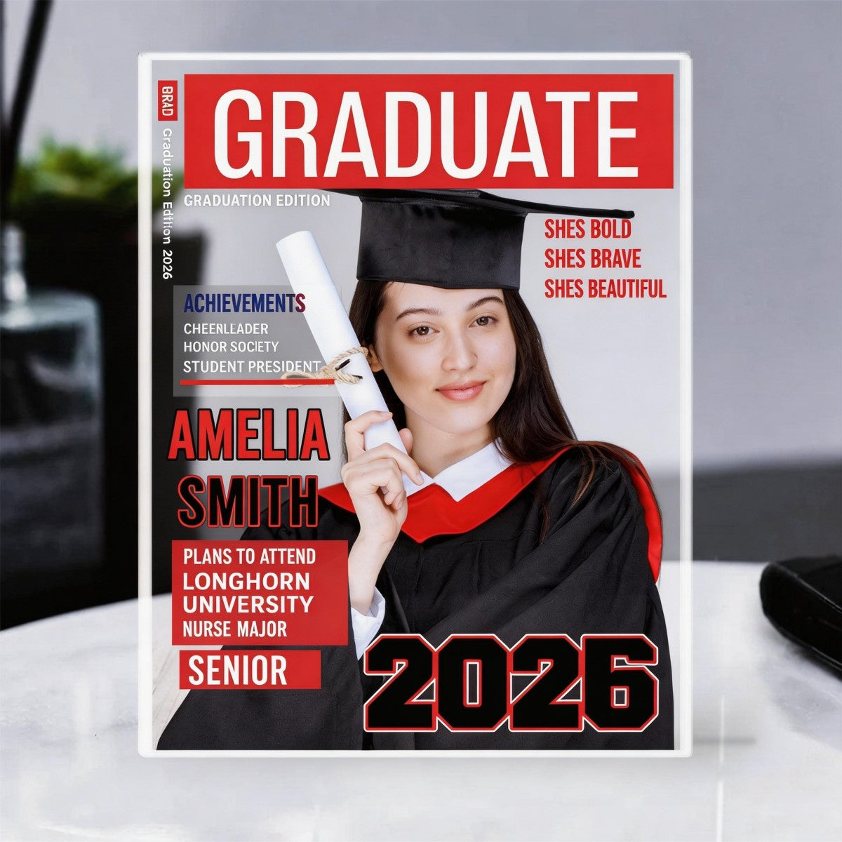 Personalized Graduate Magazine Cover Plaque – The Ultimate Custom Graduation Gift