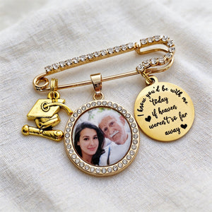 Grad Cap Gown Charm Ceremony pin, Personalized Photo 2026 Graduation Cap Memorial Tassel Lapel Pin