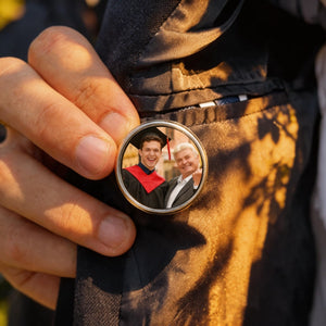 Family Memorial Gifts Custom Photo In Loving Memory Memorial Lapel Pin - Gift for Graduation Day
