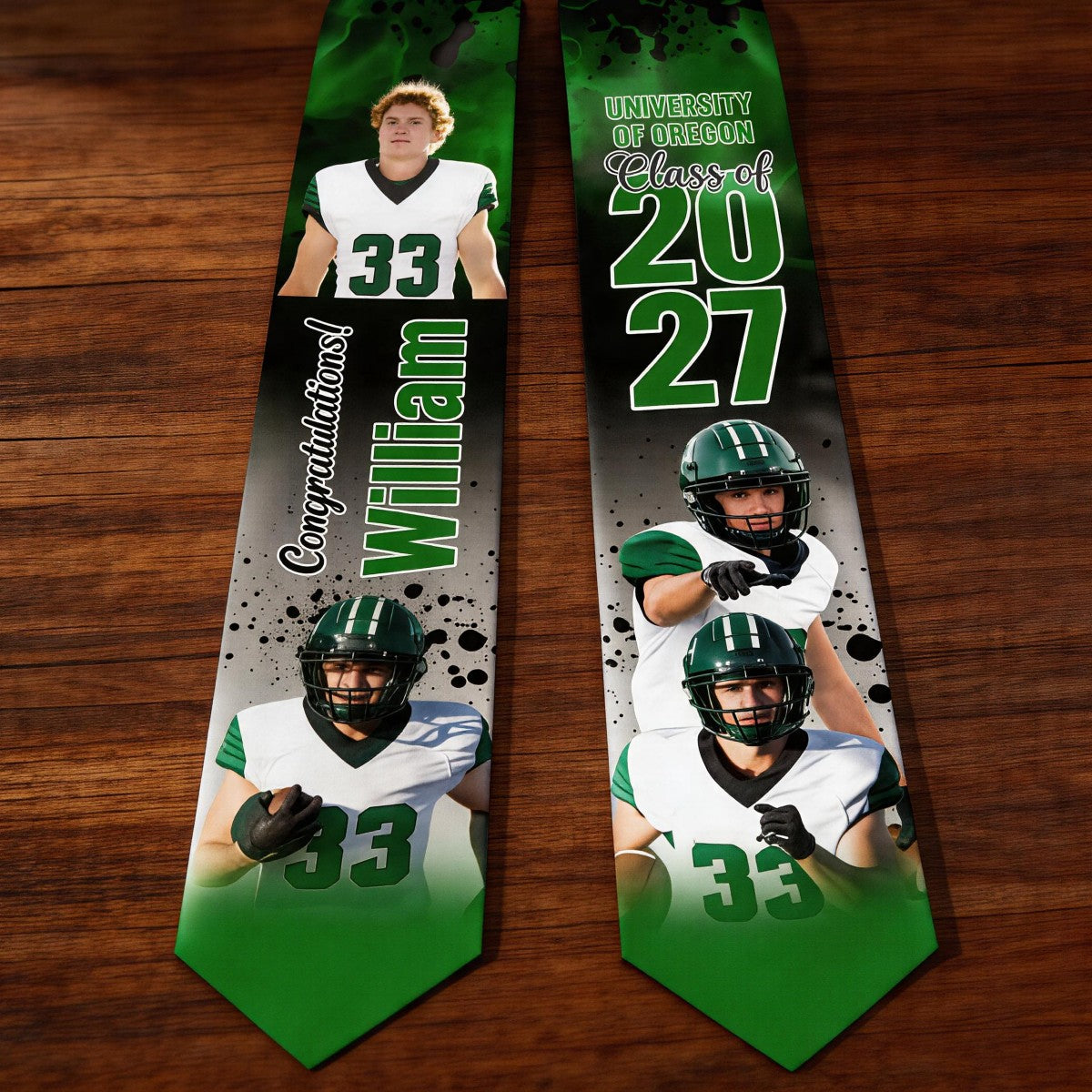 Football Graduation Sash - Custom Photo Class of 2026 Graduation Stole