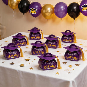 Graduation Cap Gift Box Graduation Party Favors Candy Boxes Treat Box with Tassel Table