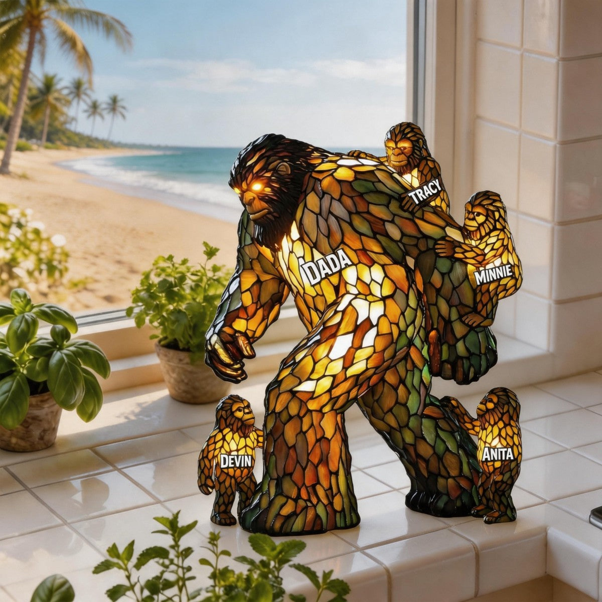 Papa Bigfoot Acrylic Plaque - Personalized Gifts For Dad