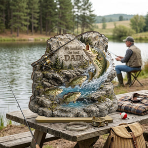 Fishing Dad And Kids Together - Personalized Wooden Plaque - Heartfelt Gift For Fishing Dad, Gift For Husband