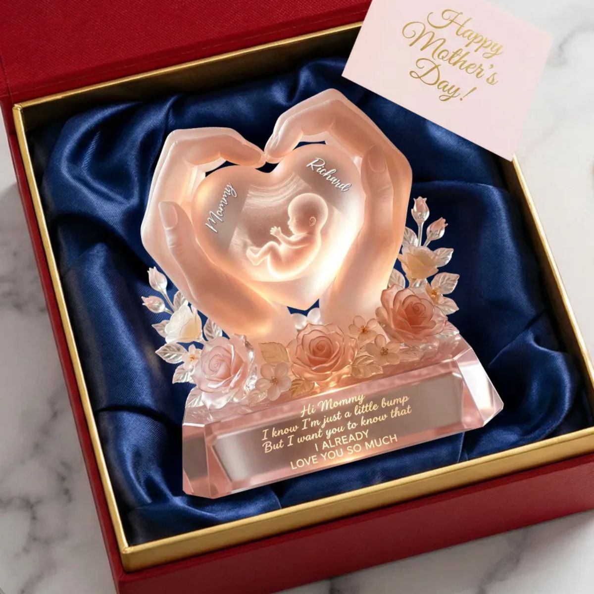 Baby Bump Love Mother Acrylic Plaque - Personalized Gifts For Mothers