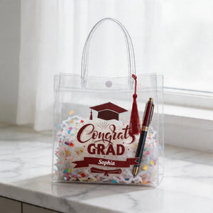 Sweetude 2026 Graduation Clear Gift Personalized Bags with Tassel Bulk, Congrats Grad