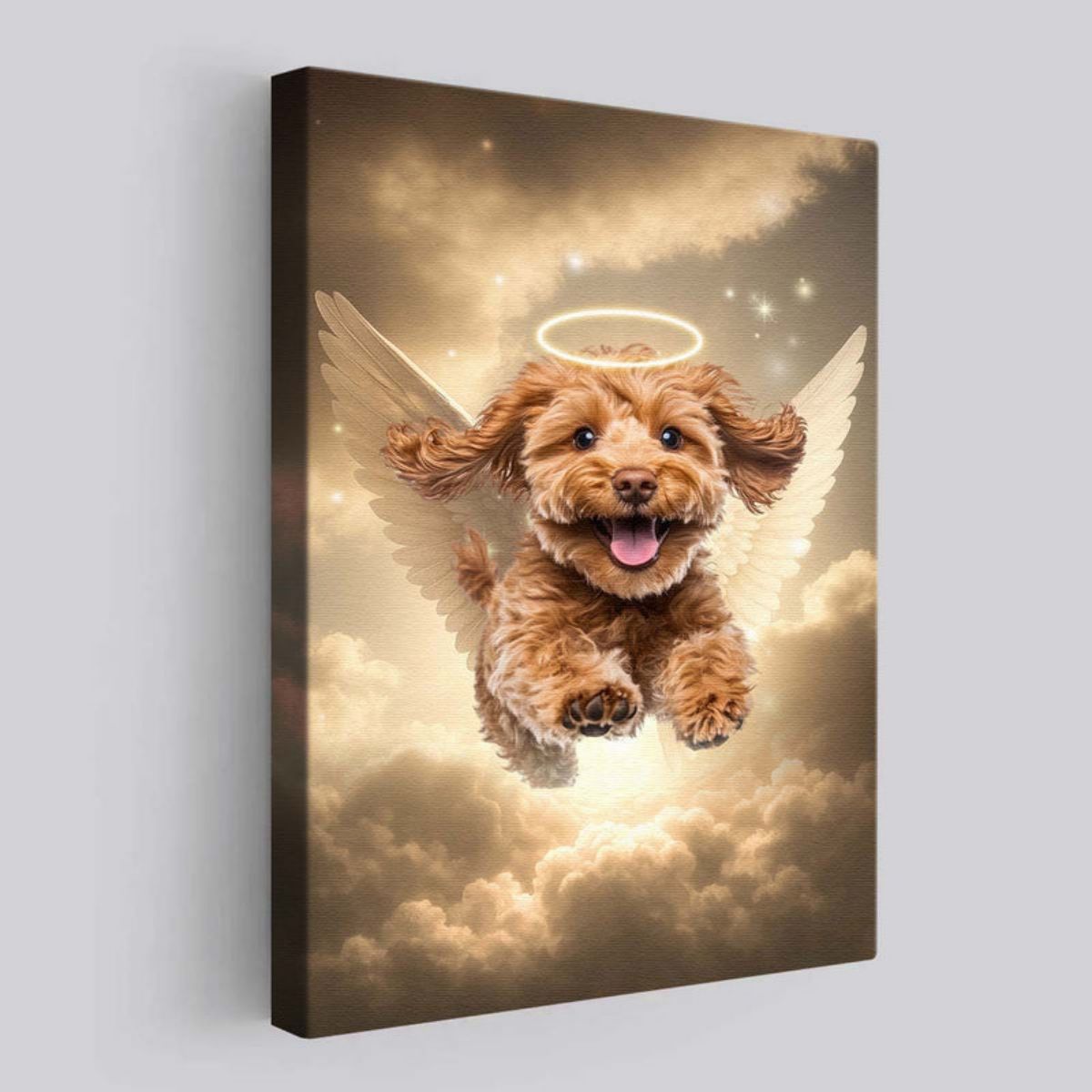 Pet Loss With Halo & Wings Heavenly - Personalized Customized Canvas Poster - Memorial Gift For Pet Lovers