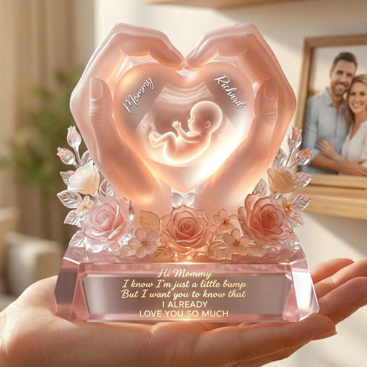 Baby Bump Love Mother Acrylic Plaque - Personalized Gifts For Mothers