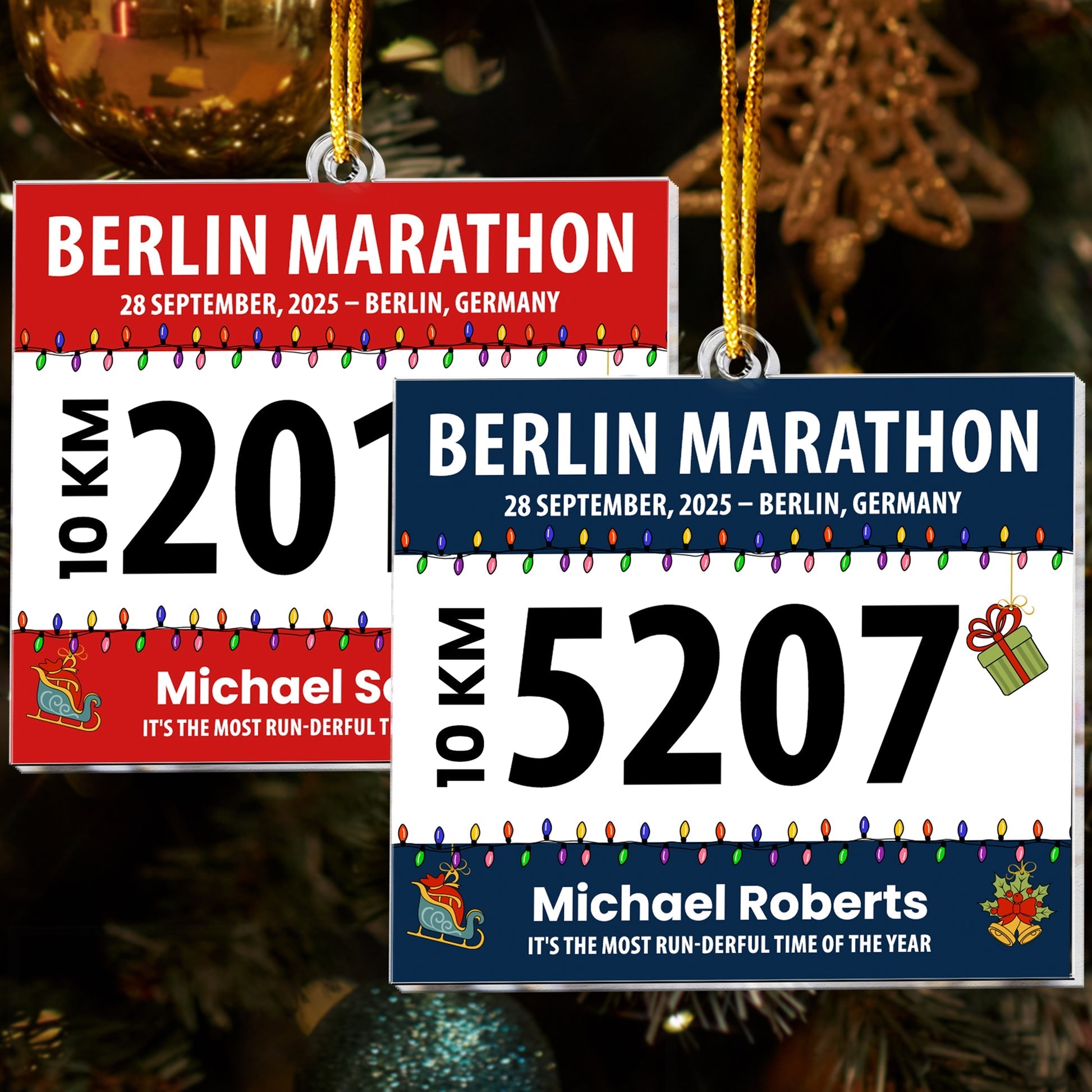 Race Bib For Runner - Personalized Acrylic Ornament