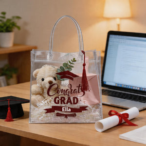 Sweetude 2026 Graduation Clear Gift Personalized Bags with Tassel Bulk, Congrats Grad