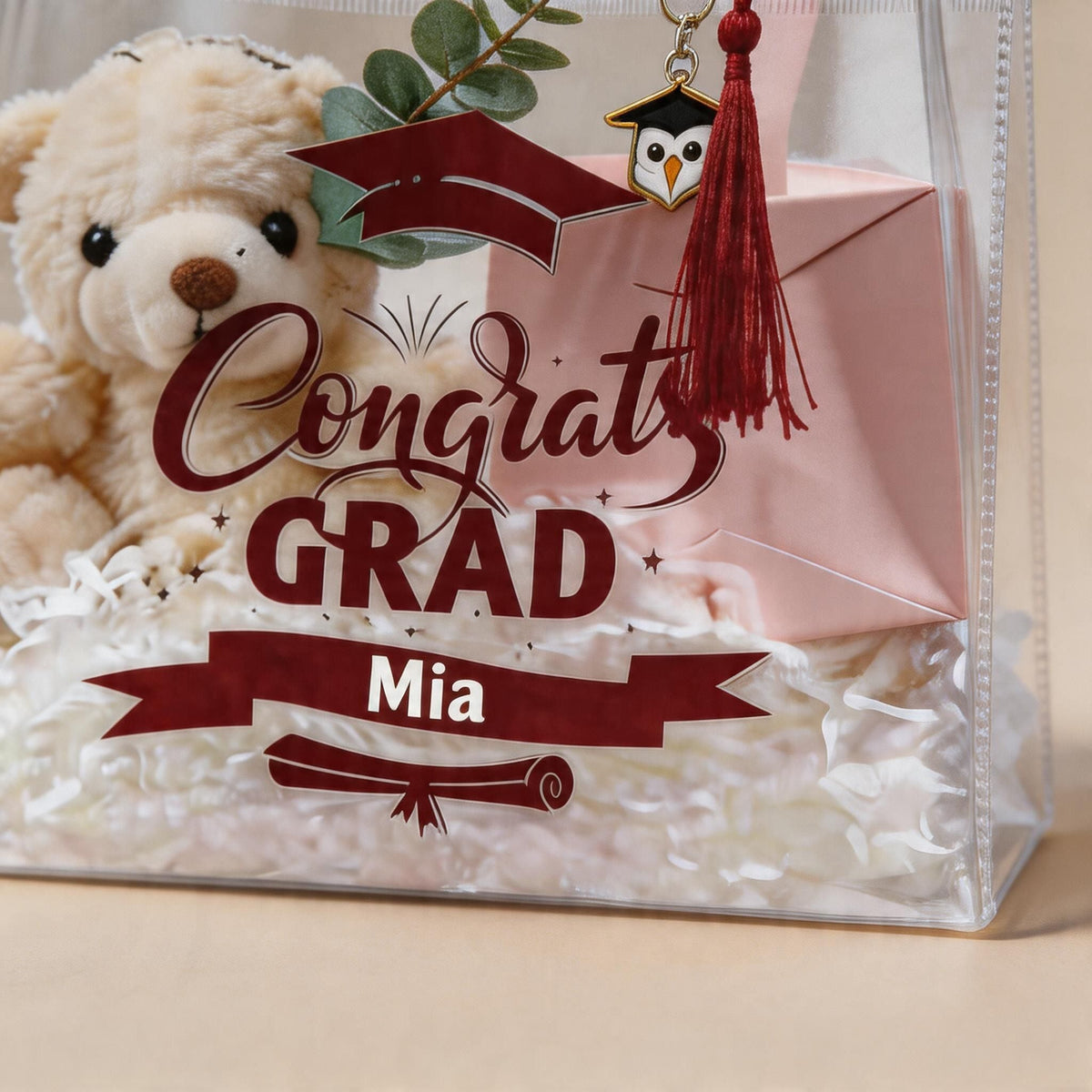 Sweetude 2026 Graduation Clear Gift Personalized Bags with Tassel Bulk, Congrats Grad