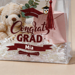 Sweetude 2026 Graduation Clear Gift Personalized Bags with Tassel Bulk, Congrats Grad