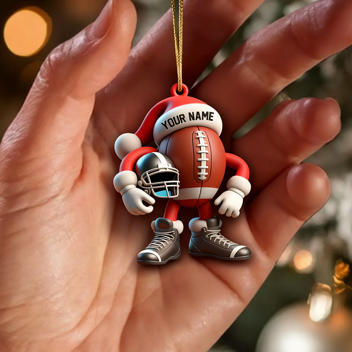 Custom Name Rugby Personalized Acrylic Ornament Rugby Lover Christmas Gift